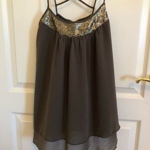 NEVER WORN: Olive Green/ Brown Thin Strap Tank